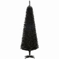 Alvantor Slim Pencil Christmas Tree with 390 Tips, Unlit Artificial Xmas Tree with Plastic Stand 6' Black