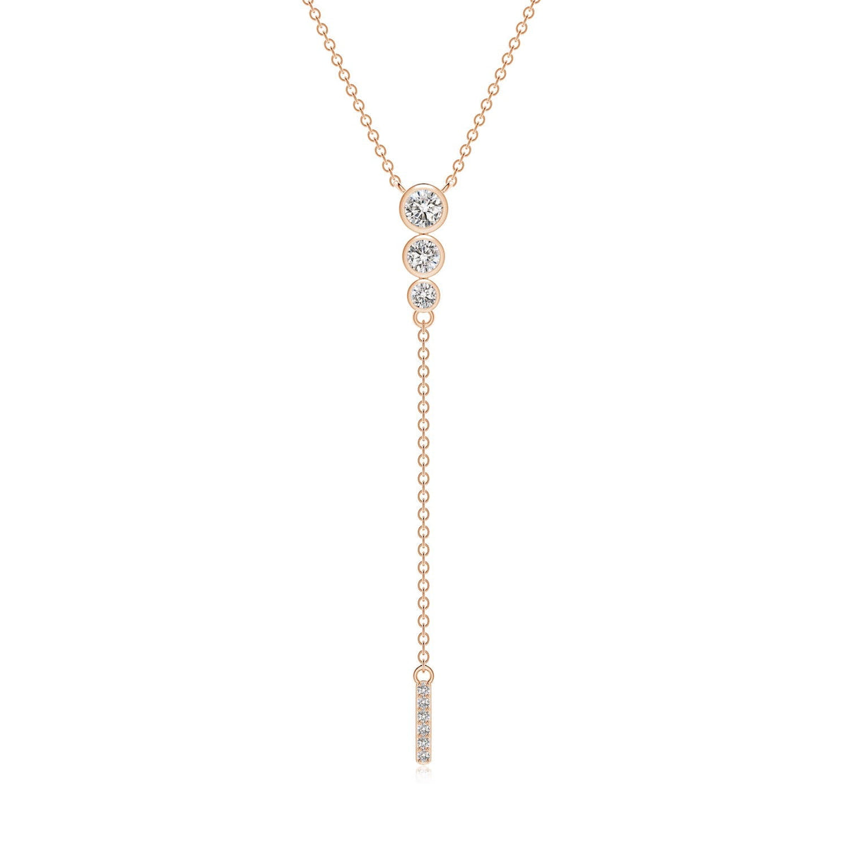 Angara Necklace - Natural Diamond Lariat Necklace in 14K Yellow Gold for Women | April Birthstone Jewelry, Birthday, Anniversary, Christmas, Jewelry Gift for Women