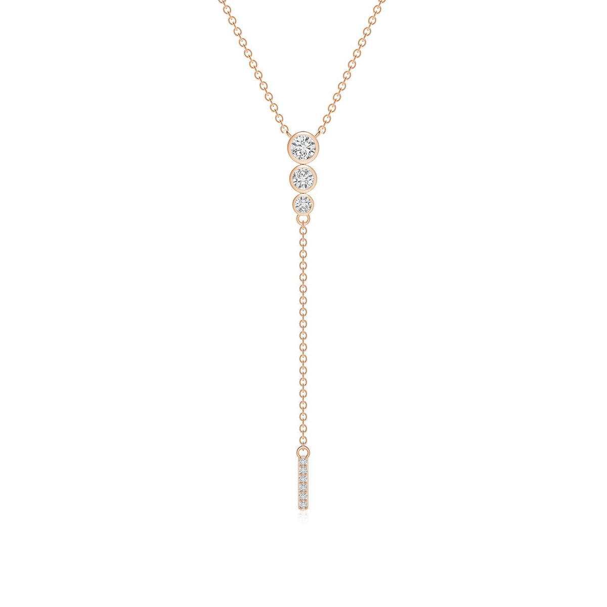 Angara Necklace - Natural Diamond Lariat Necklace in 14K Yellow Gold for Women | April Birthstone Jewelry, Birthday, Anniversary, Christmas, Jewelry Gift for Women