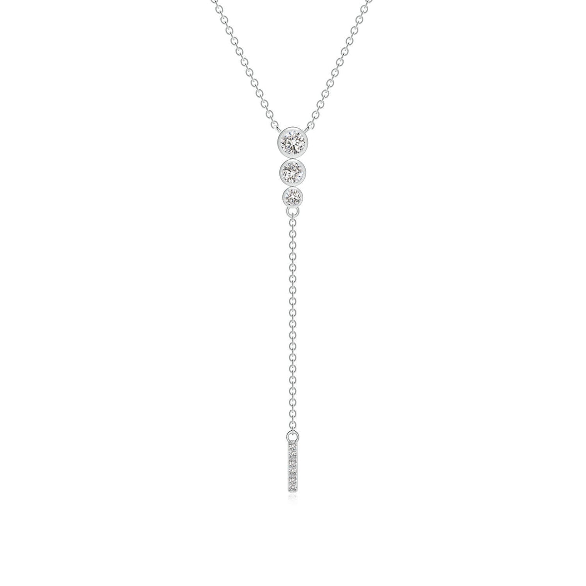 Angara Necklace - Natural Diamond Lariat Necklace in 14K Yellow Gold for Women | April Birthstone Jewelry, Birthday, Anniversary, Christmas, Jewelry Gift for Women