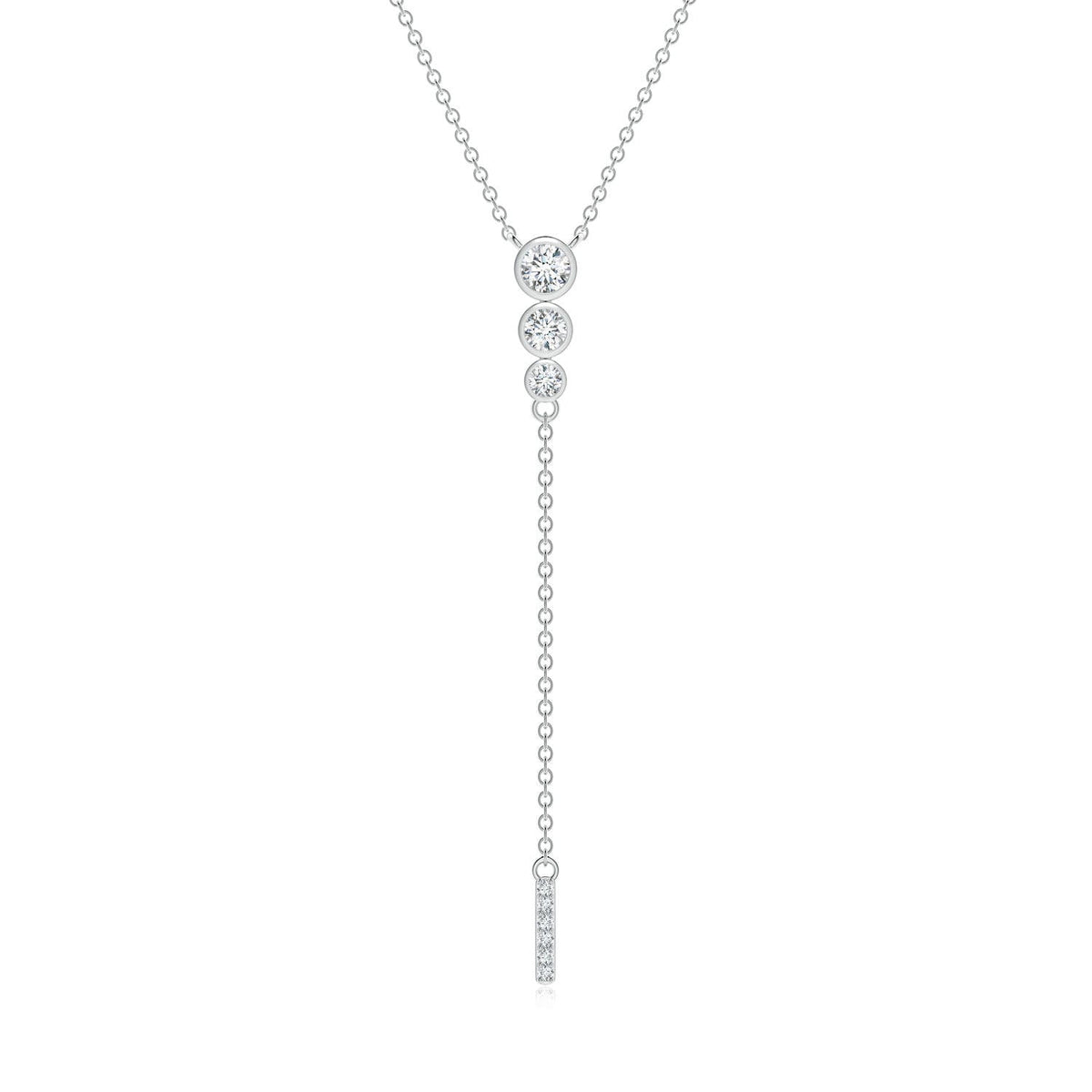 Angara Necklace - Natural Diamond Lariat Necklace in 14K Yellow Gold for Women | April Birthstone Jewelry, Birthday, Anniversary, Christmas, Jewelry Gift for Women