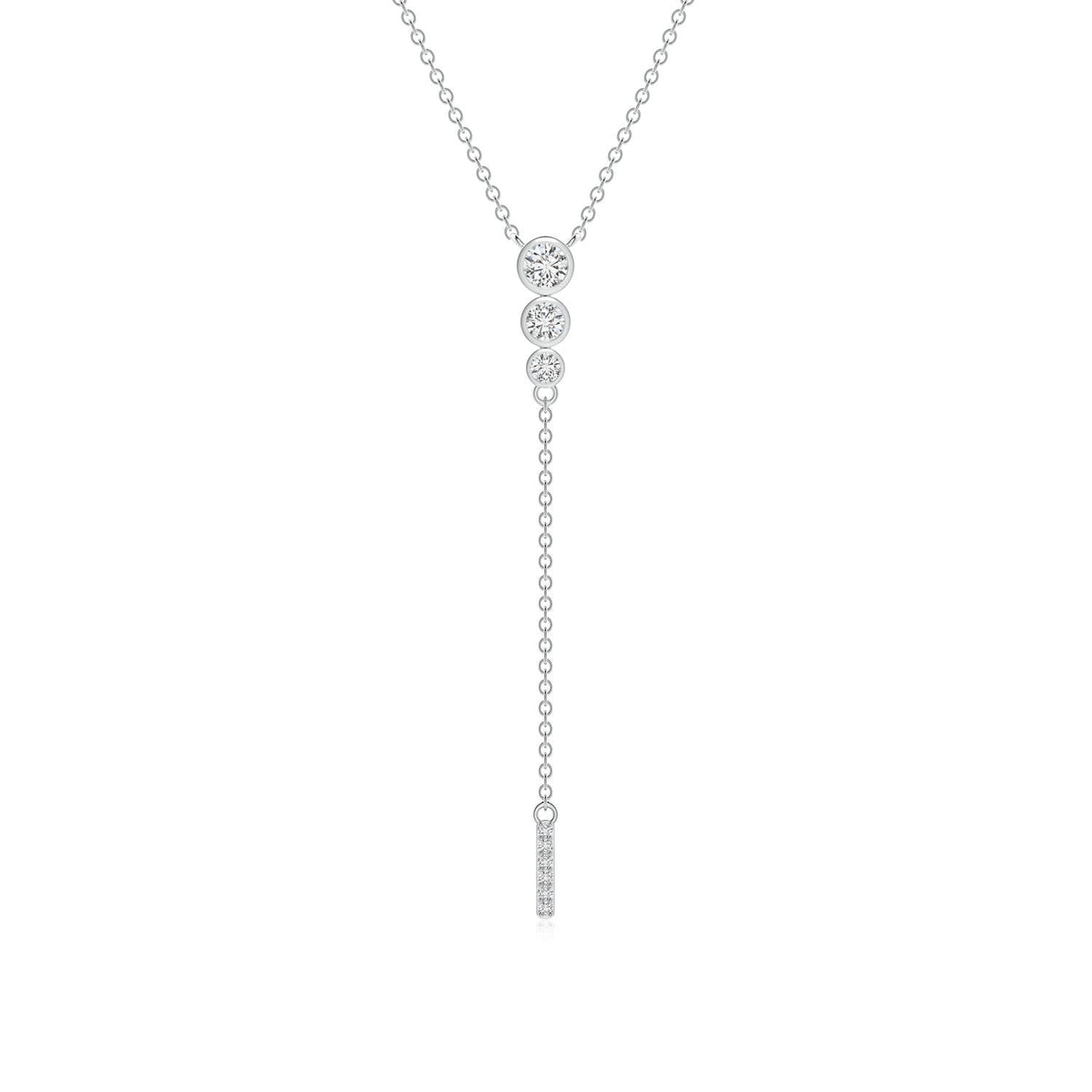 Angara Necklace - Natural Diamond Lariat Necklace in 14K Yellow Gold for Women | April Birthstone Jewelry, Birthday, Anniversary, Christmas, Jewelry Gift for Women