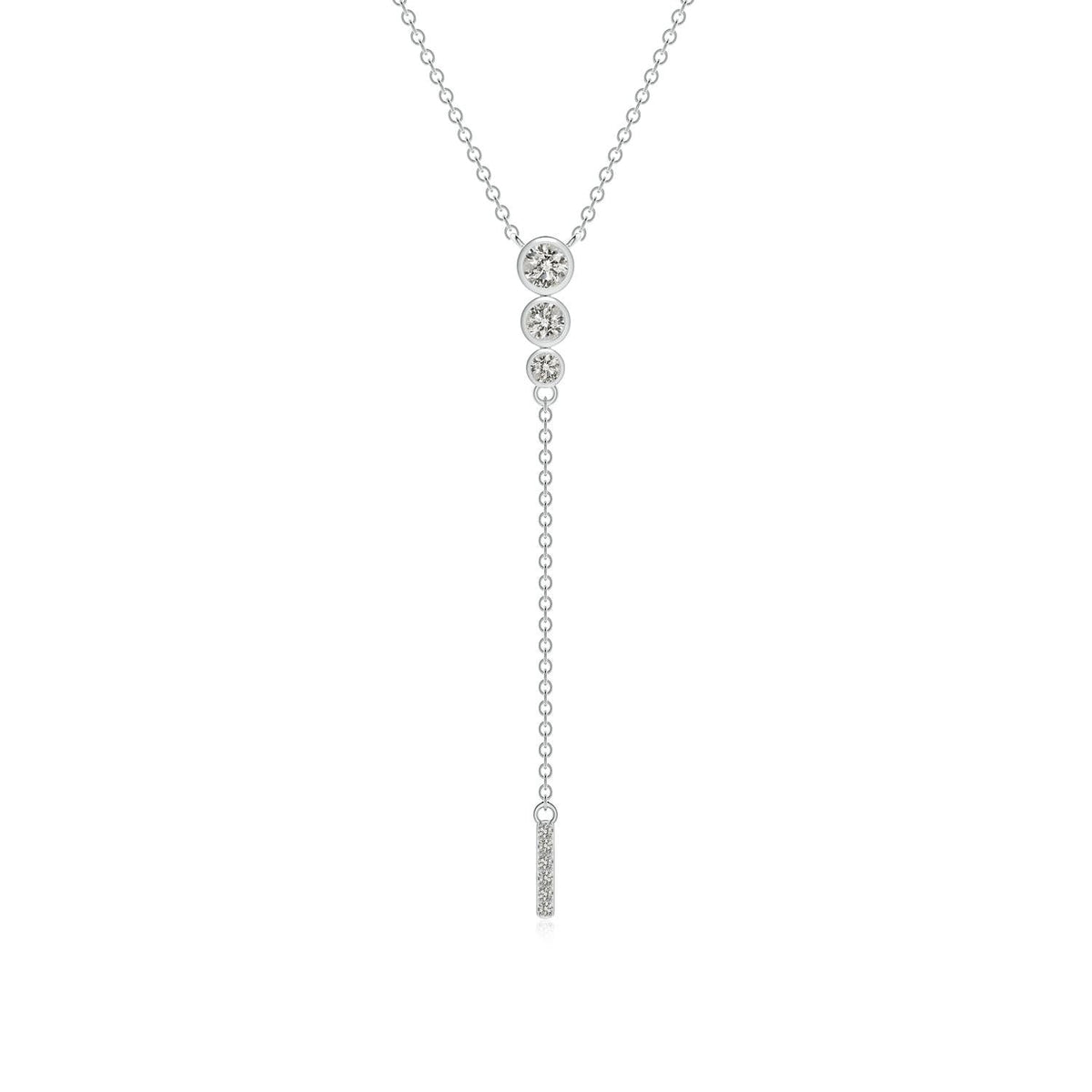 Angara Necklace - Natural Diamond Lariat Necklace in 14K Yellow Gold for Women | April Birthstone Jewelry, Birthday, Anniversary, Christmas, Jewelry Gift for Women