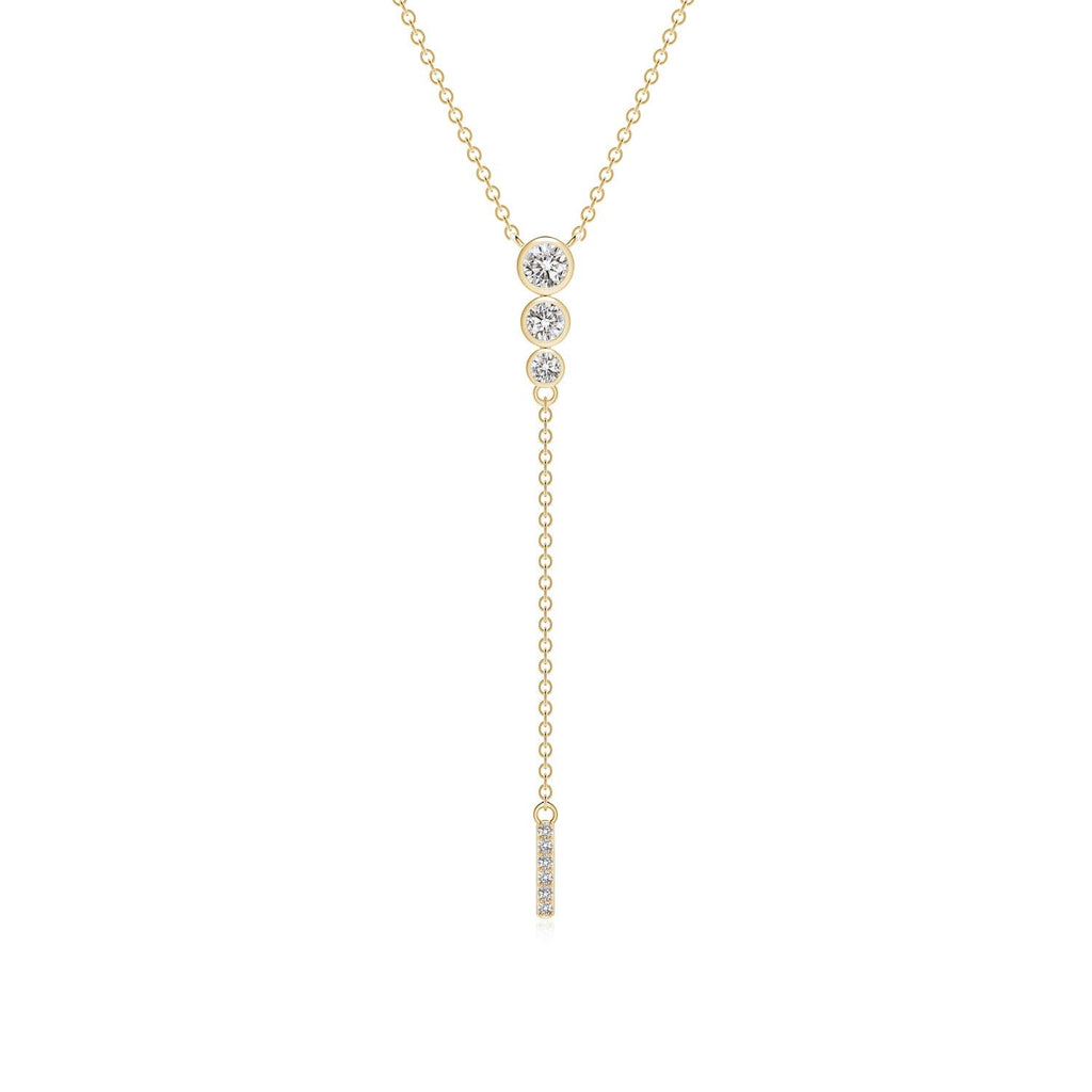 Angara Necklace - Natural Diamond Lariat Necklace in 14K Yellow Gold for Women | April Birthstone Jewelry, Birthday, Anniversary, Christmas, Jewelry Gift for Women