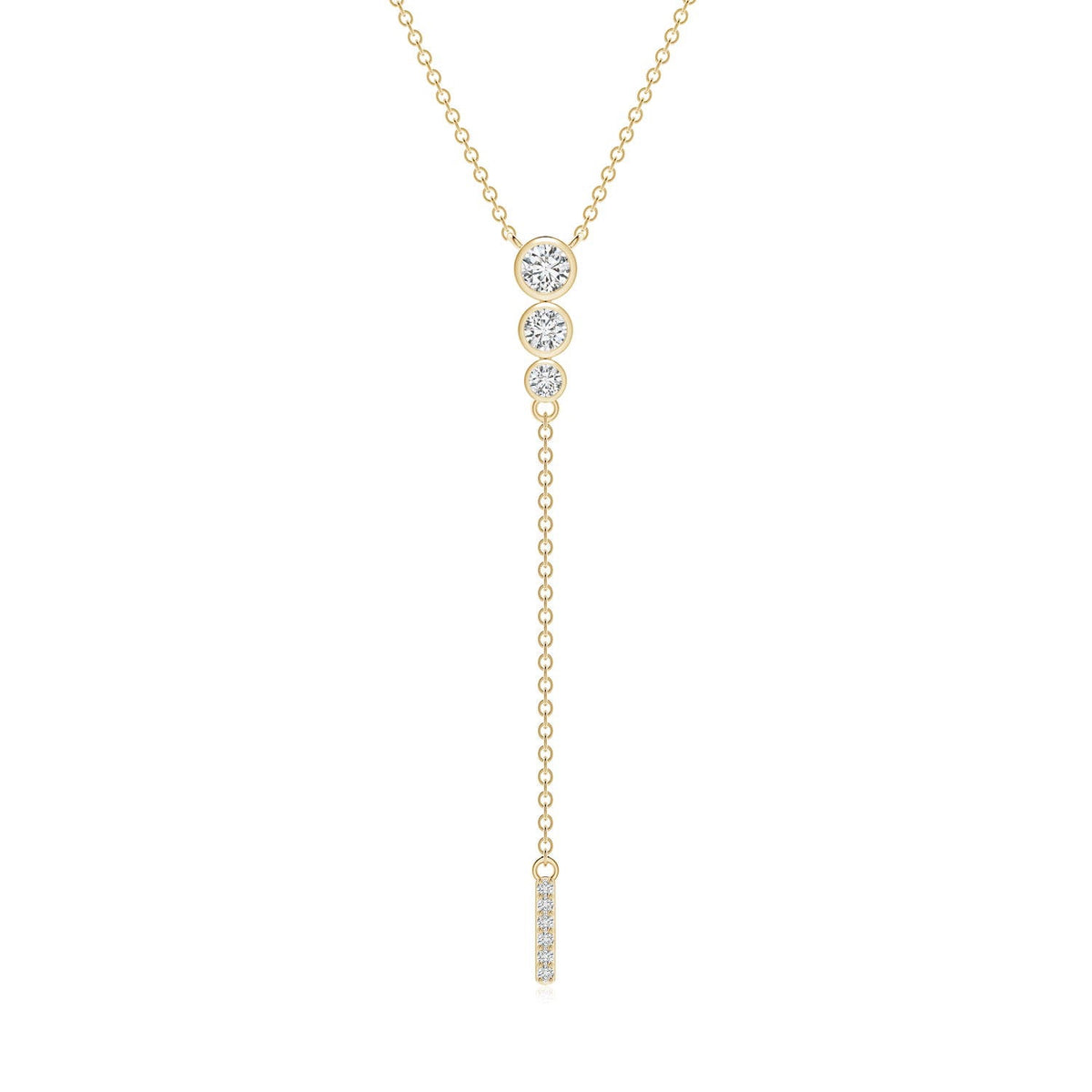 Angara Necklace - Natural Diamond Lariat Necklace in 14K Yellow Gold for Women | April Birthstone Jewelry, Birthday, Anniversary, Christmas, Jewelry Gift for Women