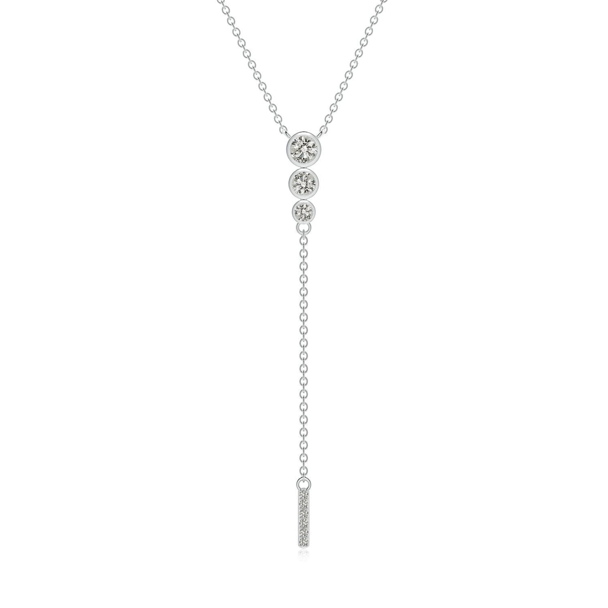 Angara Necklace - Natural Diamond Lariat Necklace in 14K Yellow Gold for Women | April Birthstone Jewelry, Birthday, Anniversary, Christmas, Jewelry Gift for Women
