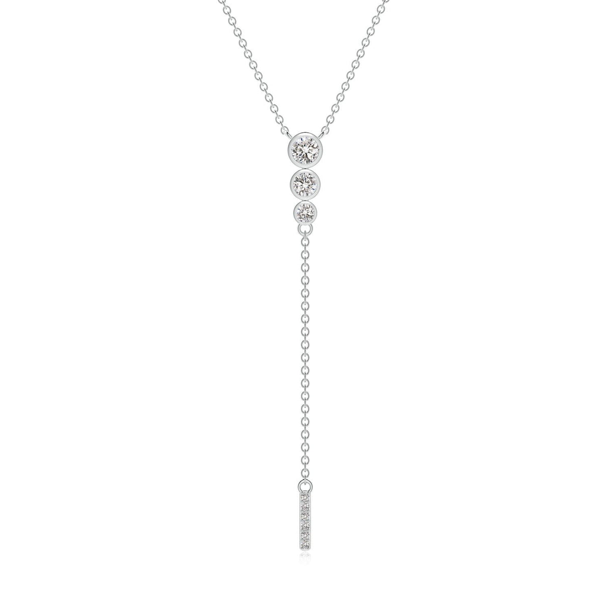 Angara Necklace - Natural Diamond Lariat Necklace in 14K Yellow Gold for Women | April Birthstone Jewelry, Birthday, Anniversary, Christmas, Jewelry Gift for Women