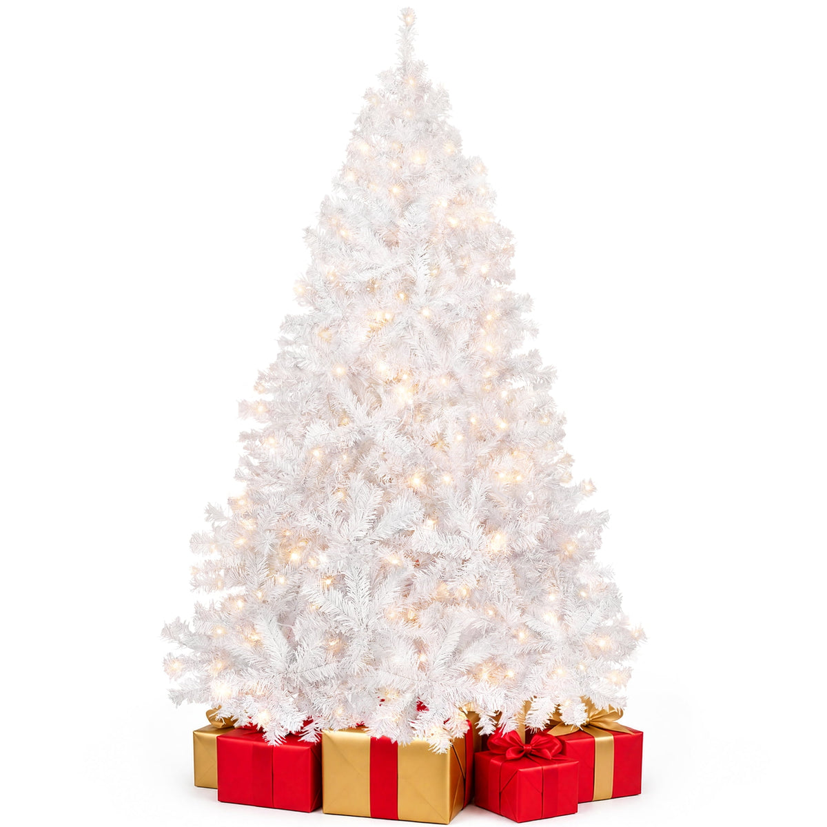 Aufeile 6ft Christmas Tree, Artificial Spruce Xmas Tree, 800 Branch Tips, Metal Stand, Outdoor Indoor Holiday Decor
