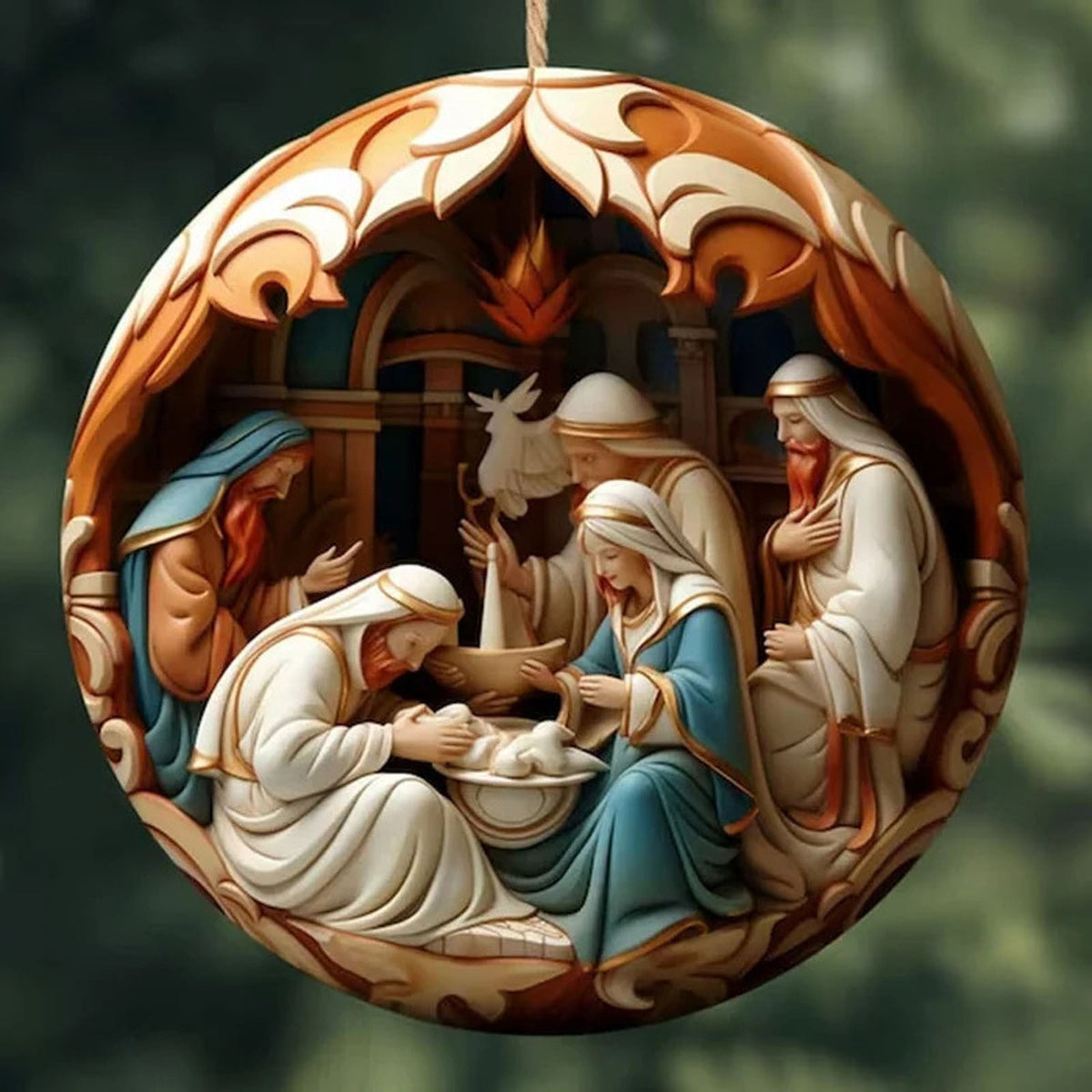 AuroraX Acrylic Nativity Scene Character Sets for Christmas Decorations,Mini Classic 2.4 inch Hanging Ornament for Christmas Tree,Holiday Religious Indoor Decorations