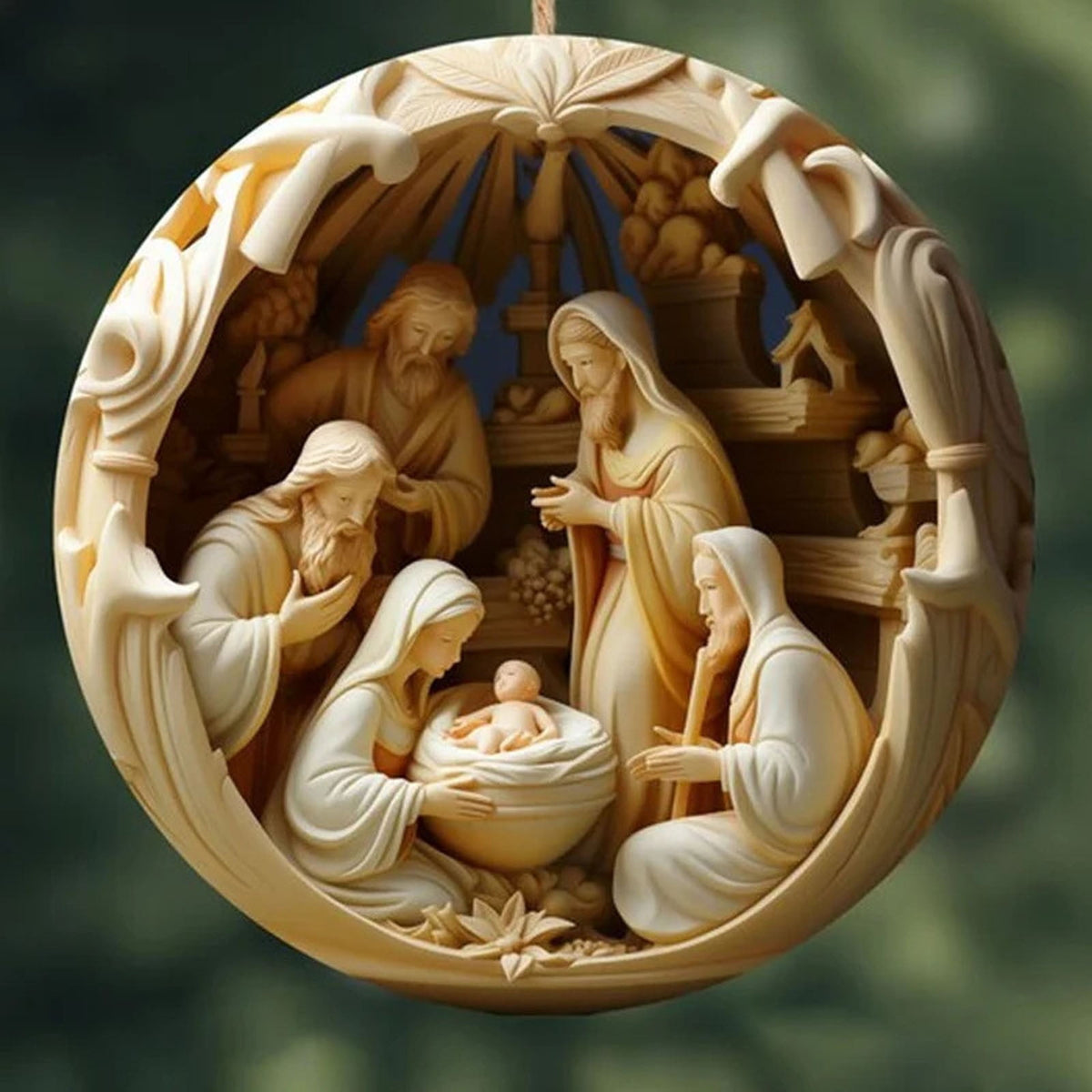 AuroraX Acrylic Nativity Scene Character Sets for Christmas Decorations,Mini Classic 2.4 inch Hanging Ornament for Christmas Tree,Holiday Religious Indoor Decorations