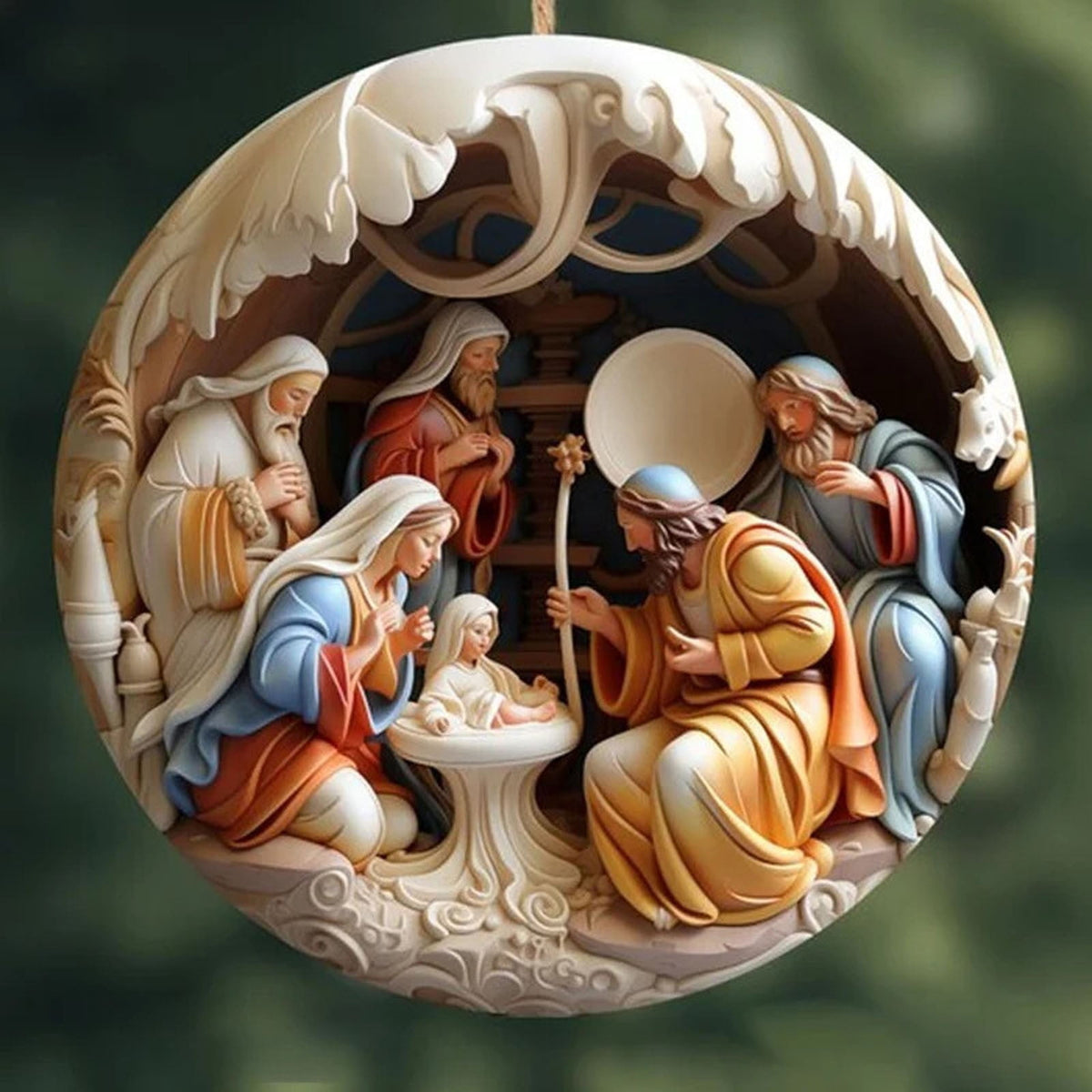AuroraX Acrylic Nativity Scene Character Sets for Christmas Decorations,Mini Classic 2.4 inch Hanging Ornament for Christmas Tree,Holiday Religious Indoor Decorations
