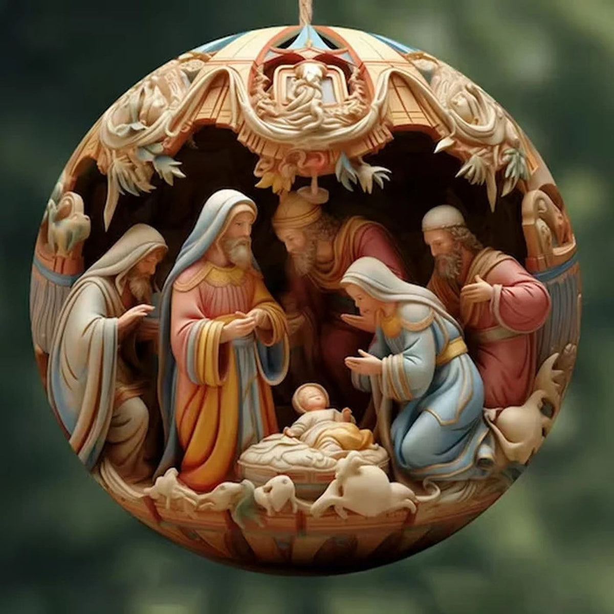 AuroraX Acrylic Nativity Scene Character Sets for Christmas Decorations,Mini Classic 2.4 inch Hanging Ornament for Christmas Tree,Holiday Religious Indoor Decorations