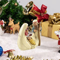 BINGTAOHU Nativity Sets & Figures Christmas Nativity Set Nativity Scene Christmas Village Set Christmas Resin Decoration Nativity Gold Wall Effect Holy Family Tabletop Decoration Gift