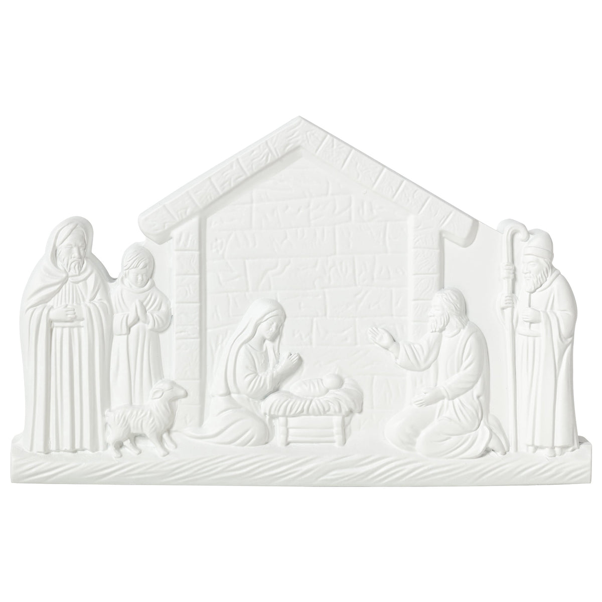 White Nativity Scene Christmas Sculpture Decoration, 7", by Holiday Time