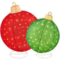 Best Choice Products 2pc Lighted Pop-Up Christmas Ornaments Outdoor Holiday Decoration w/ 180 LED Lights - Red/Green