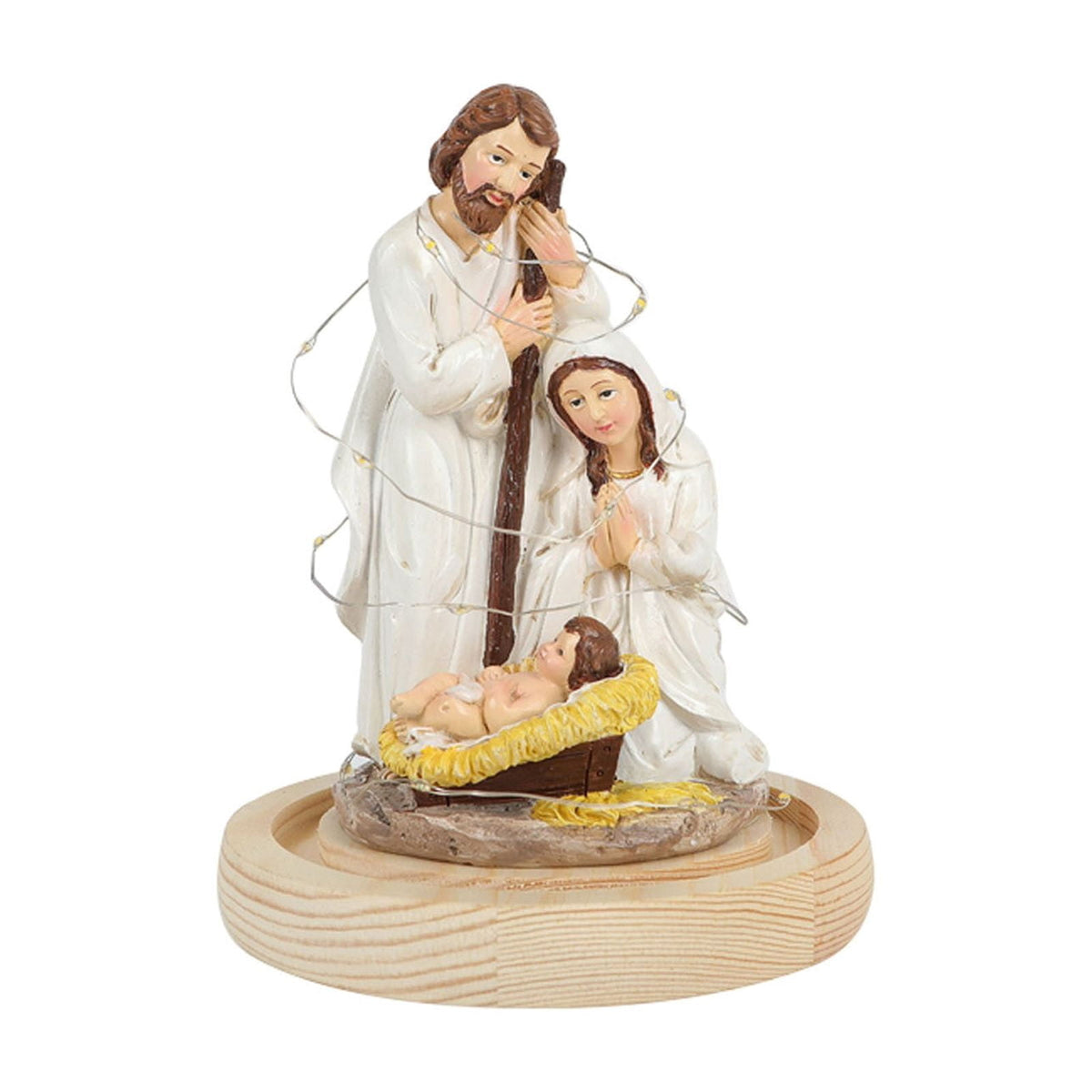 Bfogop Glass Christmas Led Nativity Scene Figurine Glowing Ornament Crafts For Festival Wedding Birthday Party Christmas Nativity Figurines Decorations Glass Dome Religious Decorations