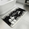 Black Christmas Washable Area Rugs for Living Room Bedroom, Large Non Slip Indoor Floor Carpet Absorbent Low Pile Elk Xmas Snowflake Winter Deer Door Mat Rugs for Bathroom Entryway 47.2"x63"