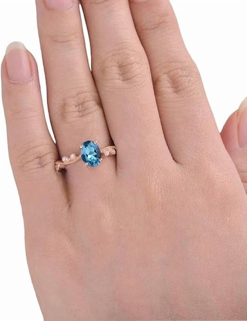 Blue Topaz Gemstone Ring, Natural London Blue Topaz Ring,Statement Ring, December Birthstone, Womans Ring, Gold Micron Ring, 925 Sterling Silver, Wedding Gold Ring, Christmas Gift, Engagement Ring