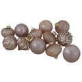 Blush Pink Finial & Glass Ball Christmas Ornament - Set of 12