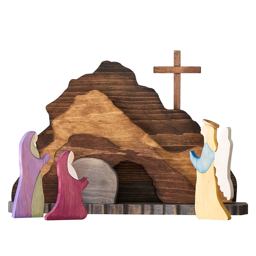 Bouanq Wooden Nativity Set Wooden Manger Creche Nativity Scene Montessori Inspired Wedd