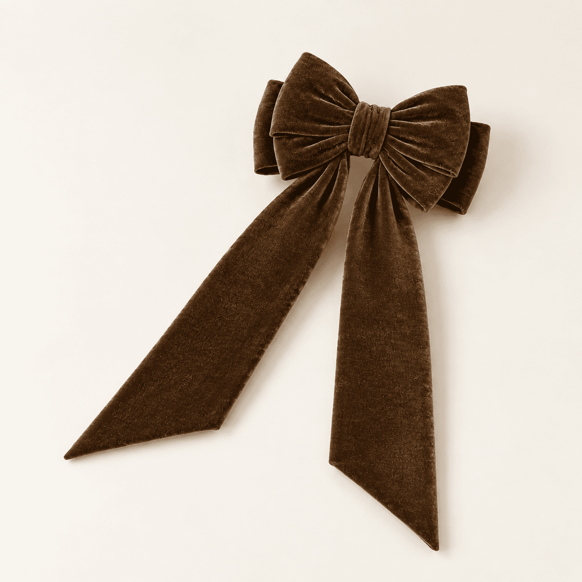 Brown Oversized Christmas Tree Topper Bow with Long Ribbon Tails