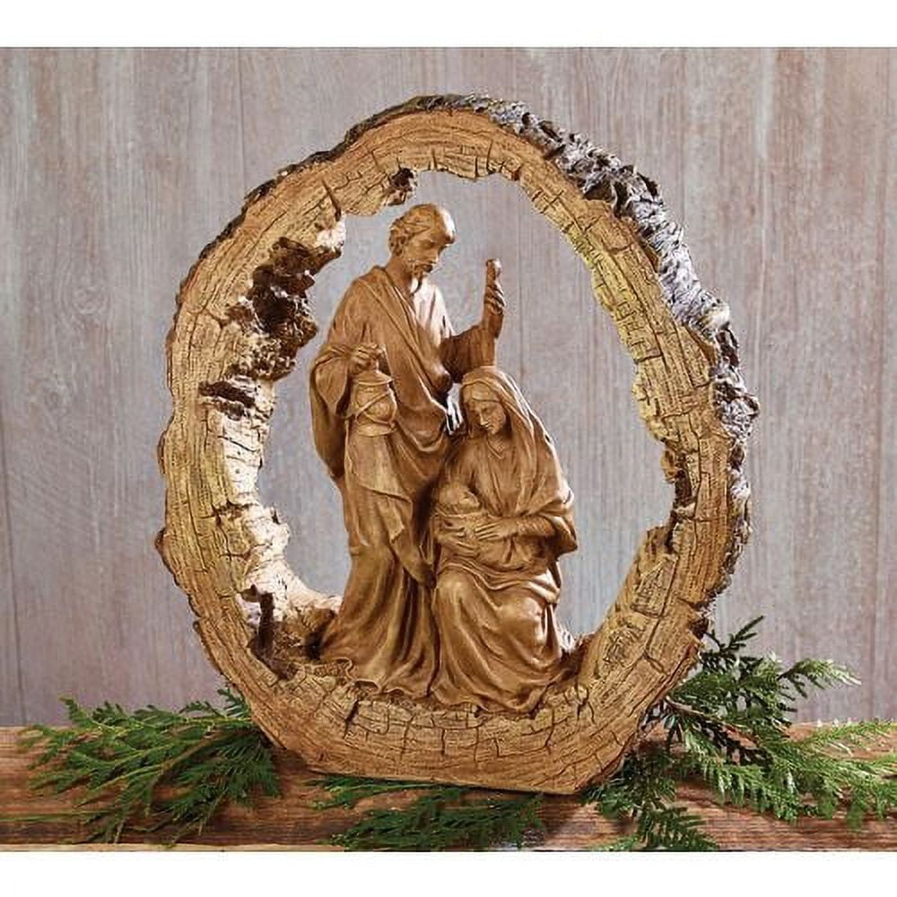 Burton & Burton Nativity Resin Holy Family Log