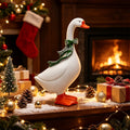 CHJK Hand-Painted Large Porch Goose Statue, Eye-catching Christmas Resin Goosey Ornaments Figurine, Compact Tabletop Ideal For Holiday Parties And Family Decor Must Have Christmas Gift