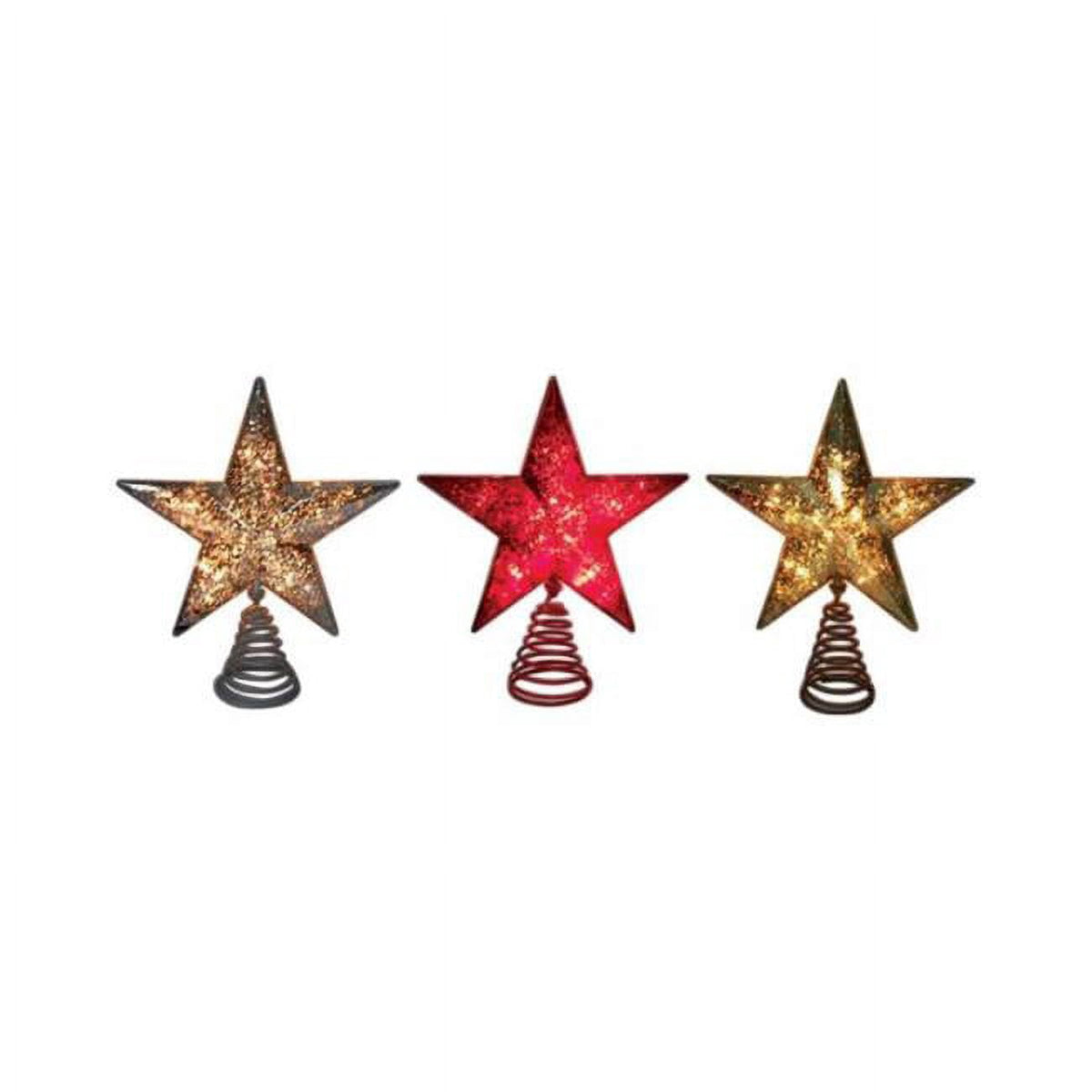 Celebrations 49056A-71 8.5 in. Christmas Star Tree Topper Assorted - pack of 6