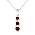 Angara Necklace - Natural Round Garnet Pendant Necklace in 925 Sterling Silver for Women (Size-4mm) | January Birthstone Jewelry, Birthday, Anniversary, Christmas, Jewelry Gift for Women