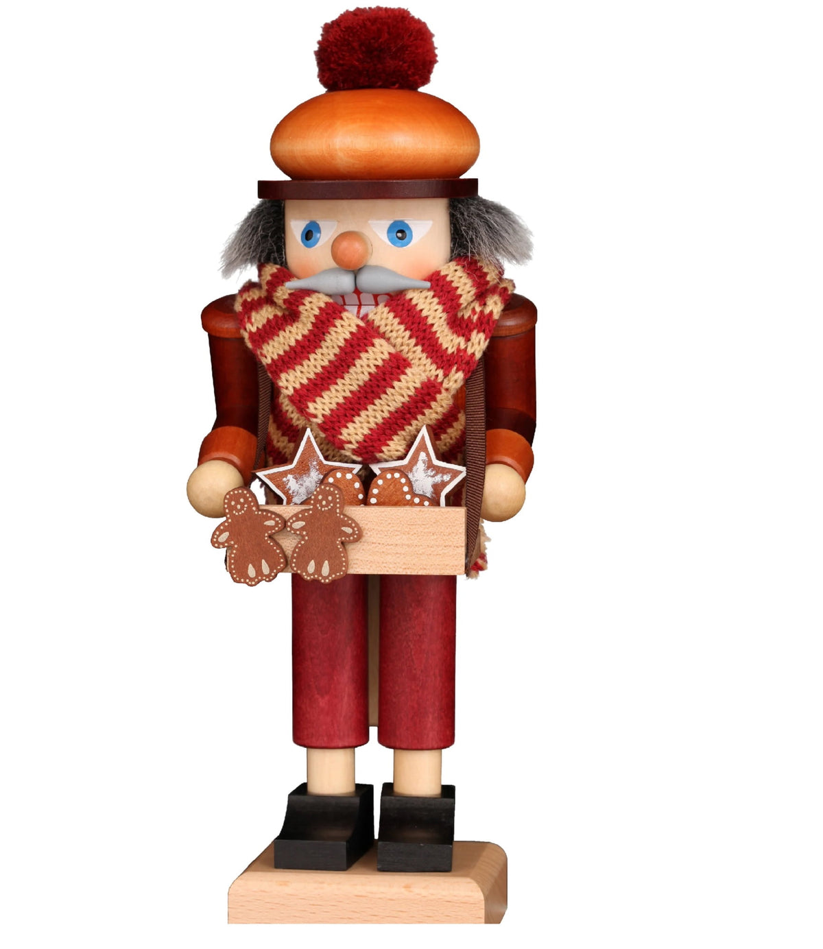 Alexander Taron 10" Christian Ulbricht Natural Wood Gingerbread Vendor Christmas Nutcracker