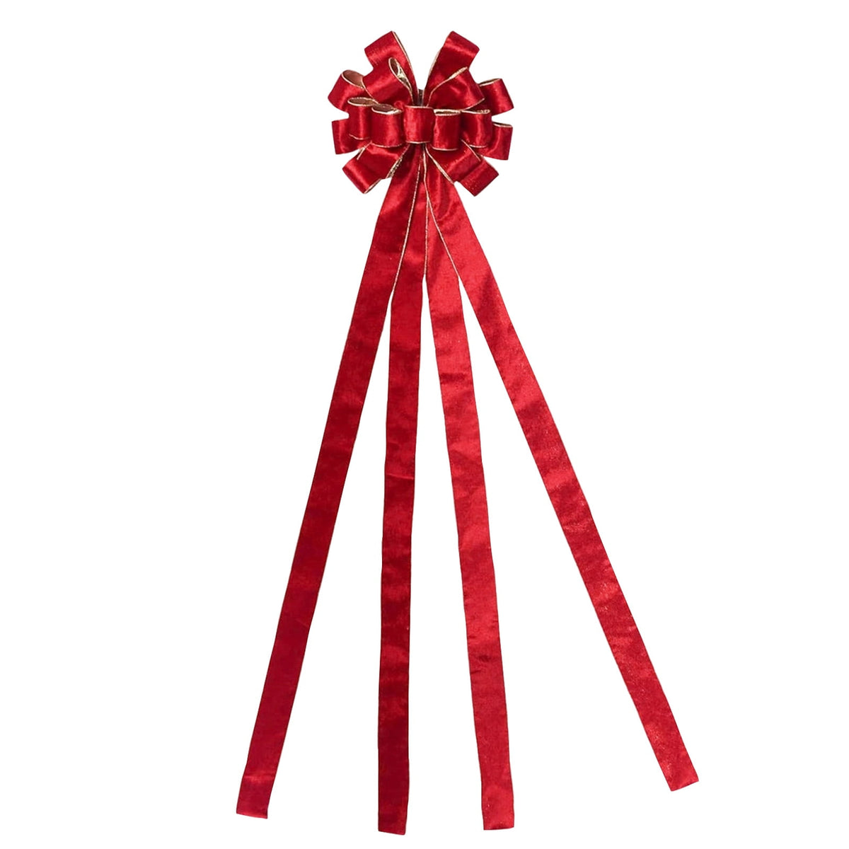 6-Piece Christmas Bow Tree Topper Set, Oversized Hanging Decorations for Holiday Tree Home Decor
