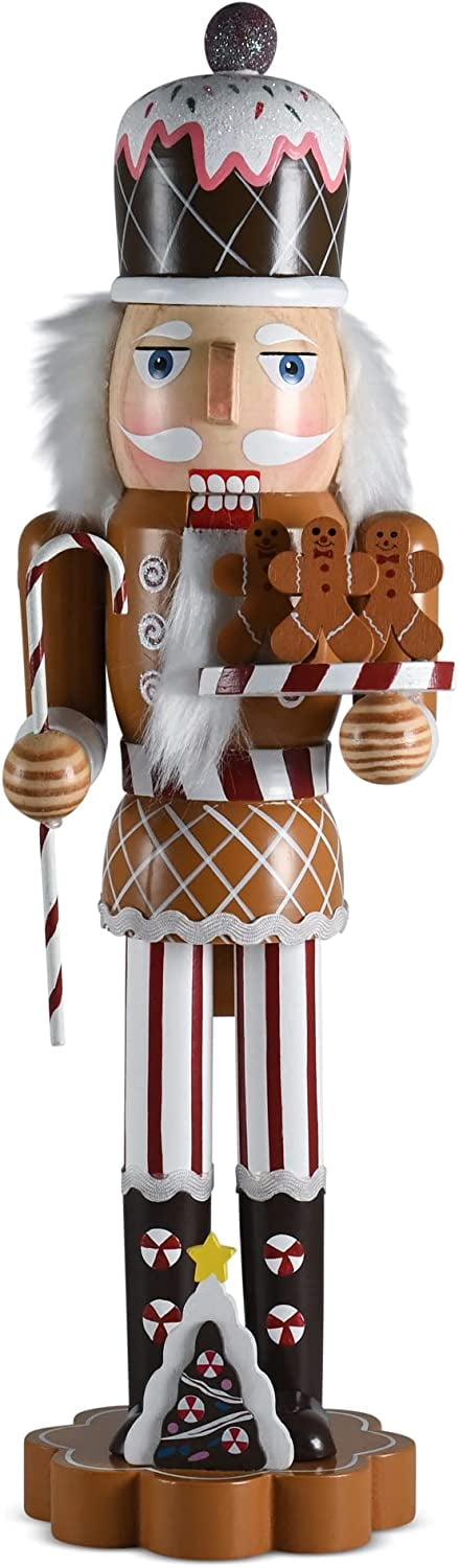 Christmas Candyland Gingerbread Wooden Nutcracker - Candyman with Candycane