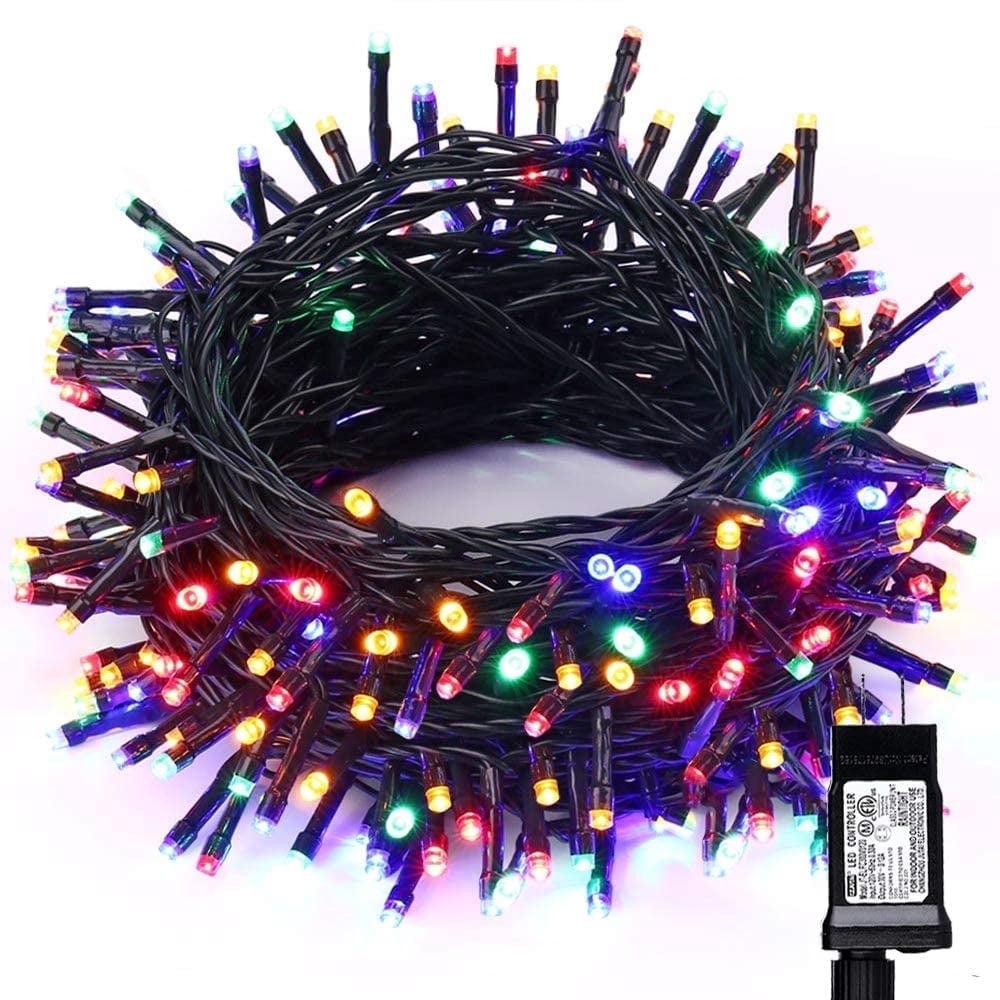 Christmas Lights Multicolor, Toodour 82ft 200 LED Christmas String Lights with 8 Modes, Timer, Connectable Plug in Christmas Outdoor Indoor Lights for Home, Garden, Party, Christmas Tree Decor