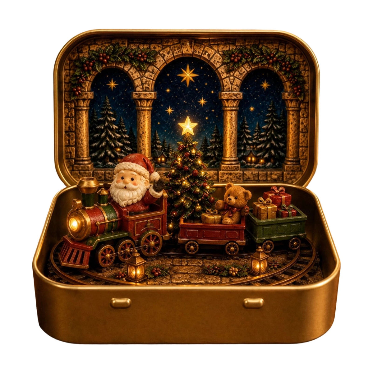 3 Pcs Mini Christmas Nativity Set in a Tin Box - Pocket Nativity Scene in a Tin Box with Resin Figures, Mini Nativity Set, Nativity in a Tin - Catholic Christian Stocking Stuffer Gift