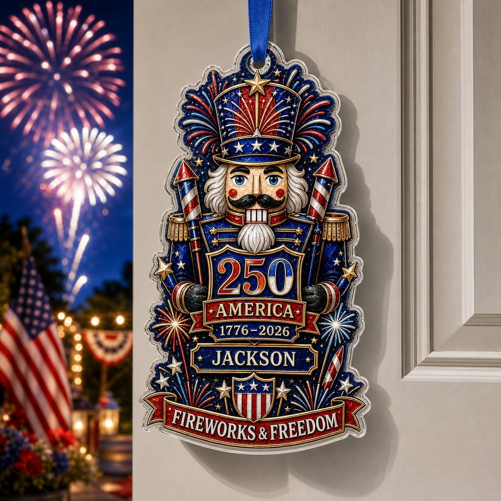 Christmas Ornament Firework Nutcracker Hanging Tree Decor for Patriotic Holiday Celebrations