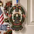Christmas Ornament Patriotic Wreath Nutcracker for Christmas Tree Patriotic Holiday Gift