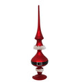 Christmas Santa Belt Tree Top Finial Glass Tabletop Decor 54138D