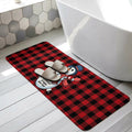 Christmas Snowman Bathroom Runner Rugs Non Slip Washable Absorbent Narrow Long Bath Mat Winter Holiday Xmas Red Black Plaid Runner Rugs for Kitchen Hallway Bedroom Laundry Study Room 31.5"x78.7"