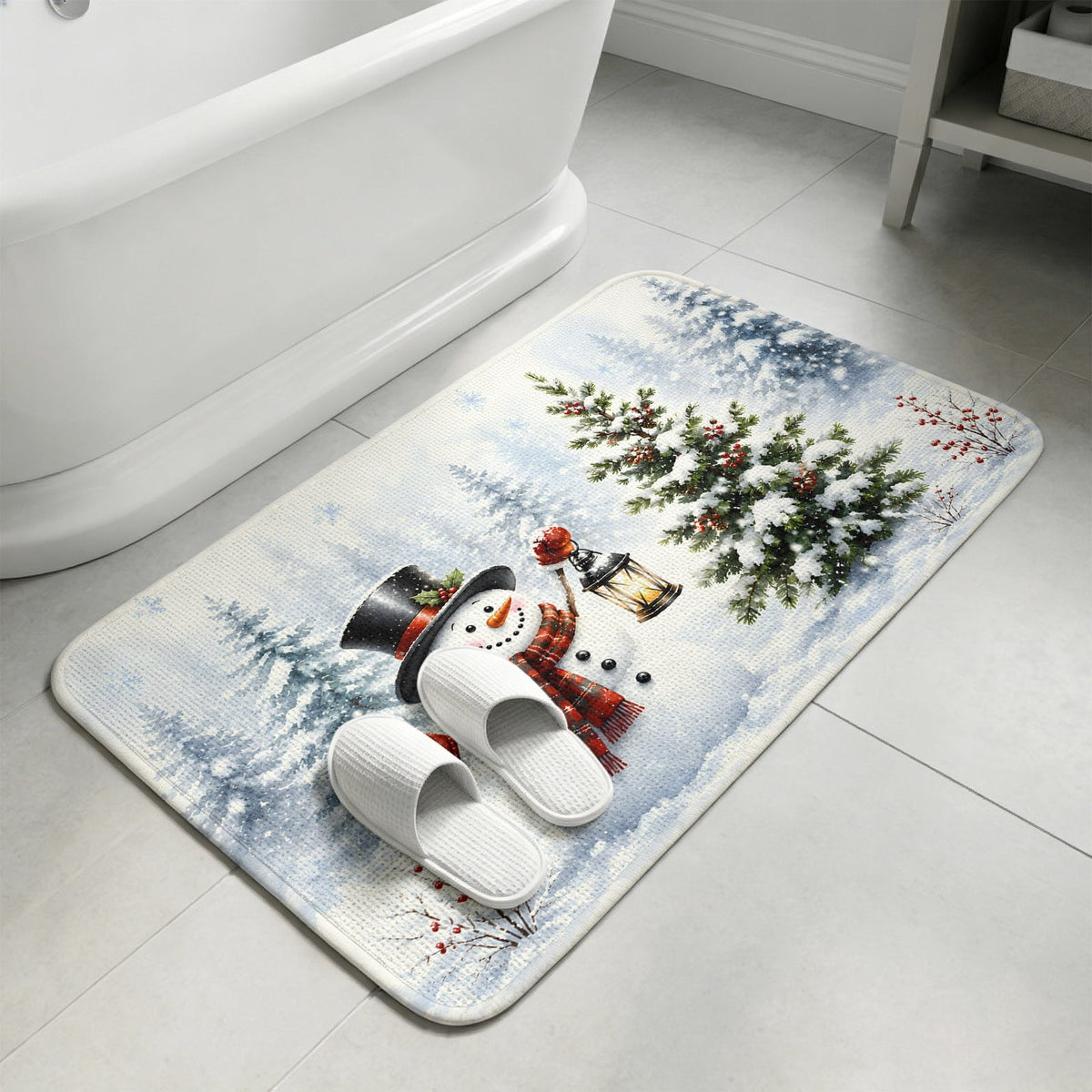 Red Truck Christmas Washable Area Rugs for Living Room Bedroom, Large Non Slip Indoor Floor Carpet Absorbent Xmas Tree Gnomes Navy Blue Snowflake Door Mat Rugs for Bathroom Entryway 63"x90.6"