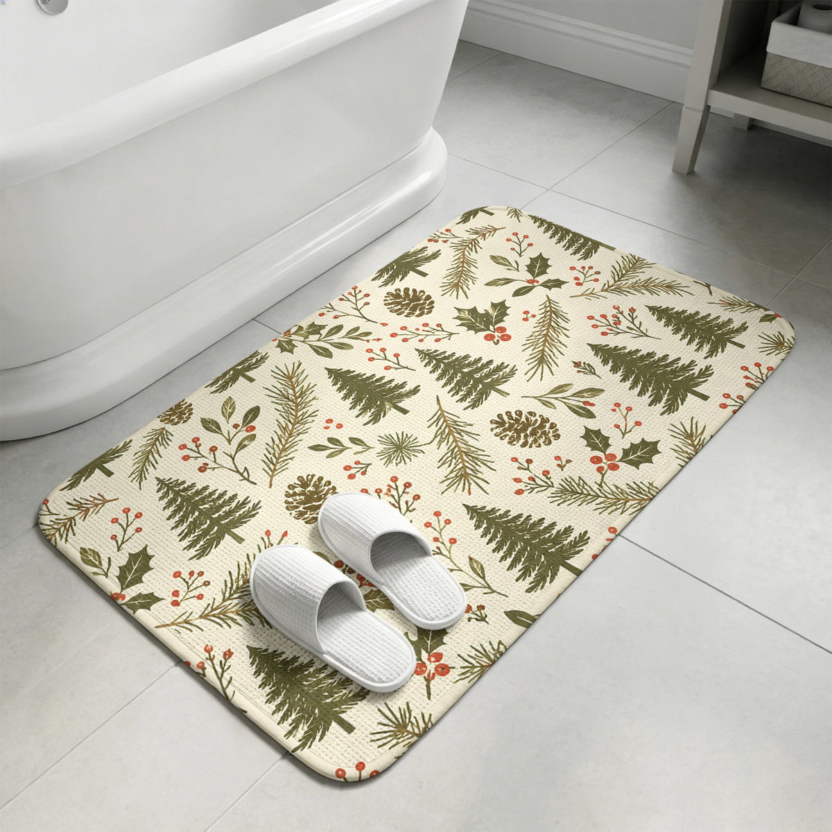 Red Truck Christmas Washable Area Rugs for Living Room Bedroom, Large Non Slip Indoor Floor Carpet Absorbent Xmas Tree Gnomes Navy Blue Snowflake Door Mat Rugs for Bathroom Entryway 63"x90.6"
