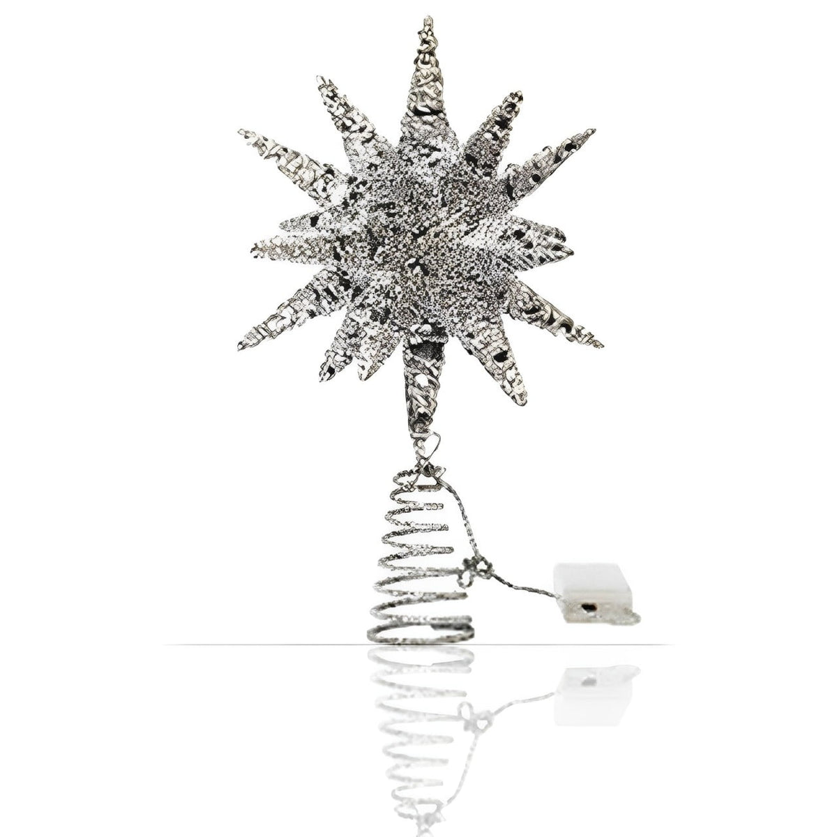 Christmas Tree Topper, LED Lighted Tree Topper, 11.41Inches Double-Layer Glitter Metal 3D Decorations Lights, Ornaments for Home Party(Gold)