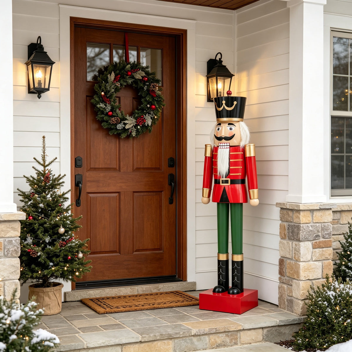 Christopher Knight Home 62" Classic Iron Nutcracker Holiday Decoration, Indoor Outdoor Festive Christmas Decor
