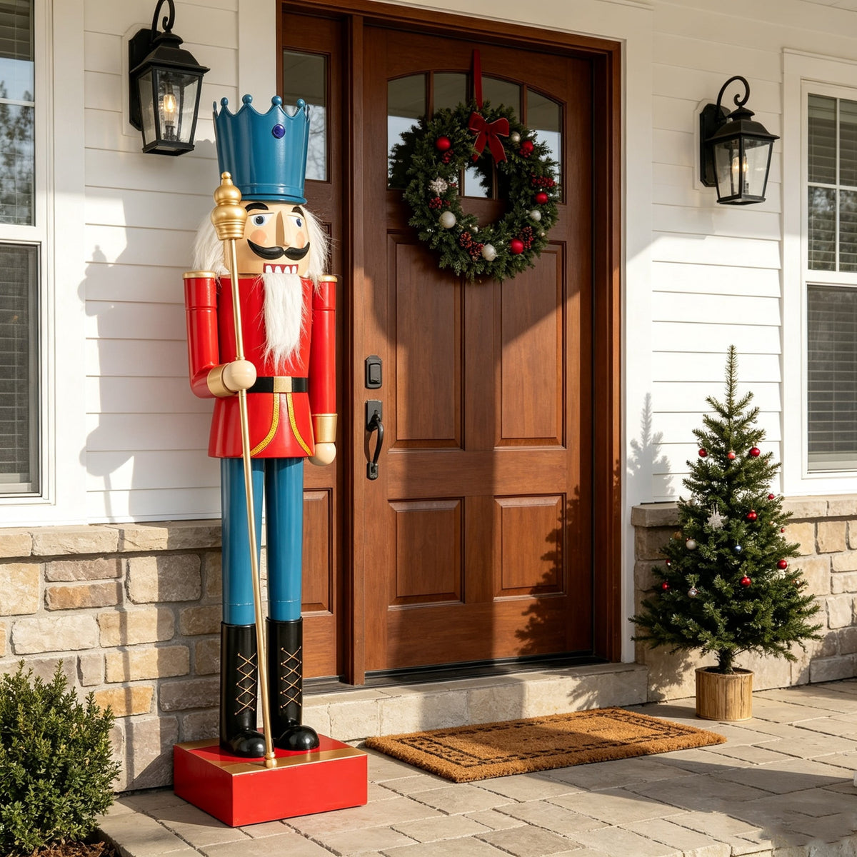 Christopher Knight Home 62" Classic Iron Nutcracker Holiday Decoration, Indoor Outdoor Festive Christmas Decor