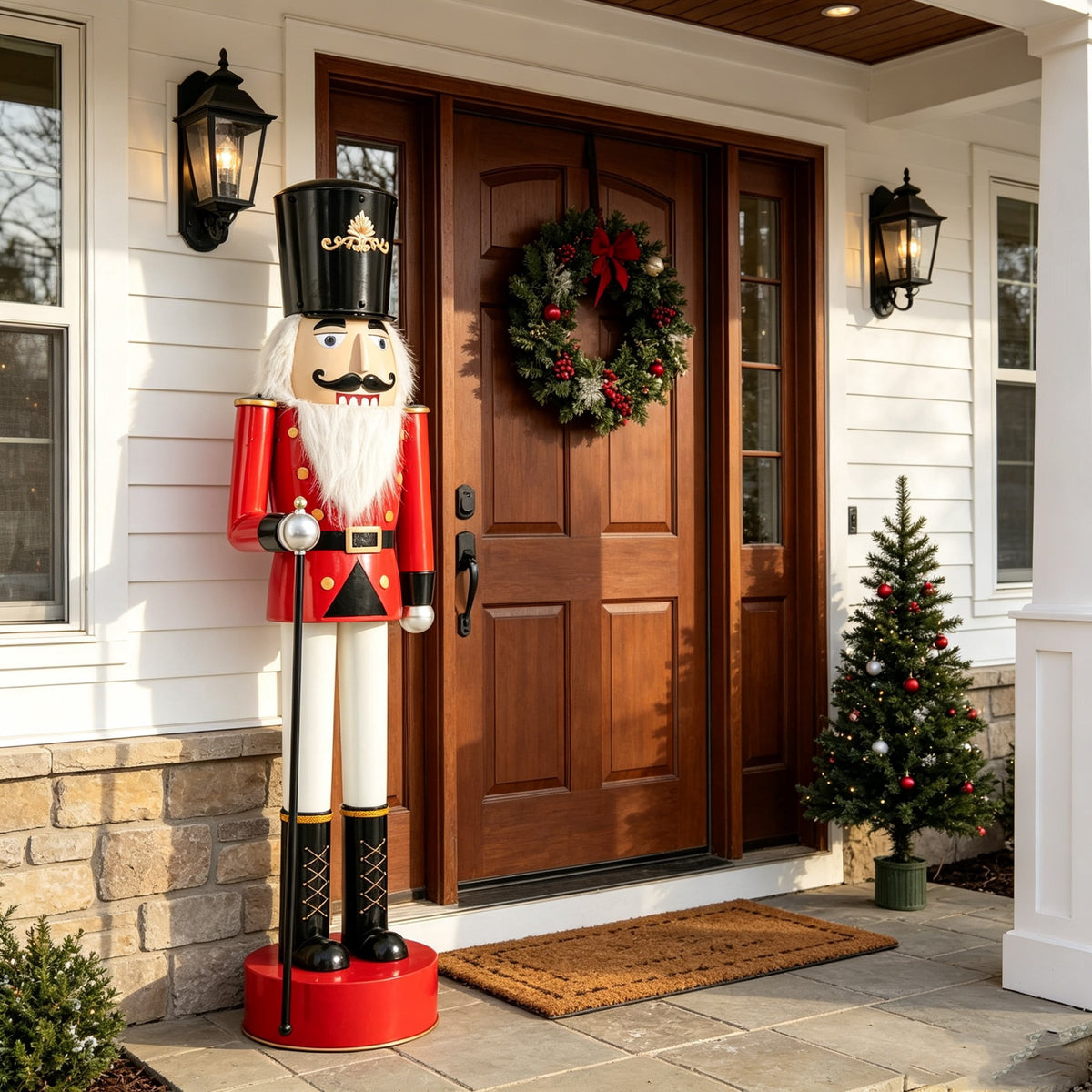Christopher Knight Home 62" Classic Iron Nutcracker Holiday Decoration, Indoor Outdoor Festive Christmas Decor