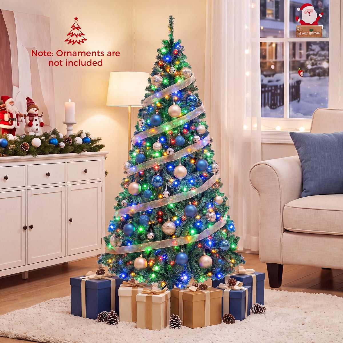 Costway 4Ft Pre-Lit Artificial Christmas Tree Hinged 100 LED Lights