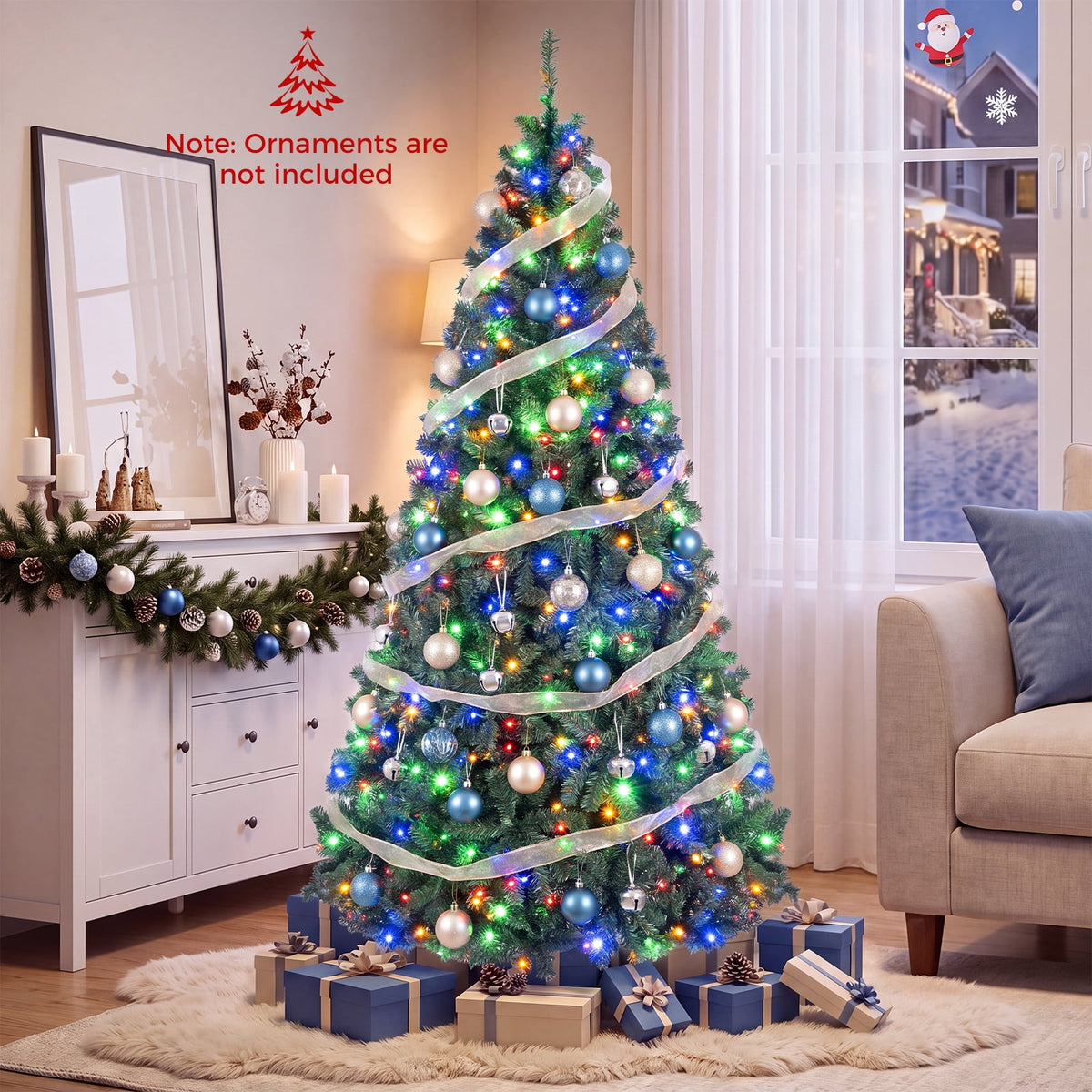 Costway 4Ft Pre-Lit Artificial Christmas Tree Hinged 100 LED Lights