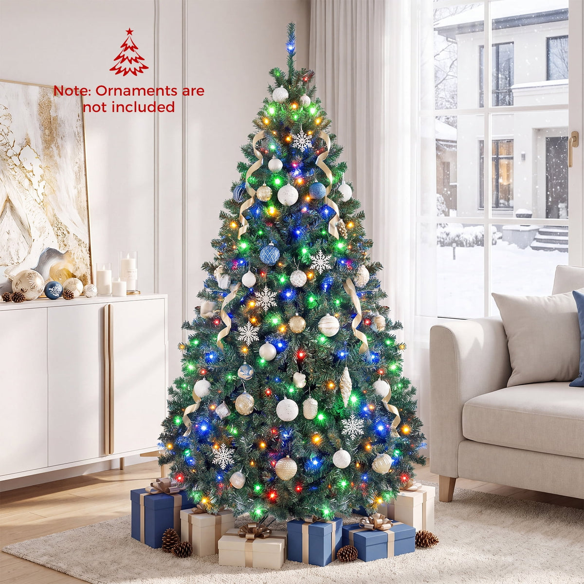 Costway 4Ft Pre-Lit Artificial Christmas Tree Hinged 100 LED Lights