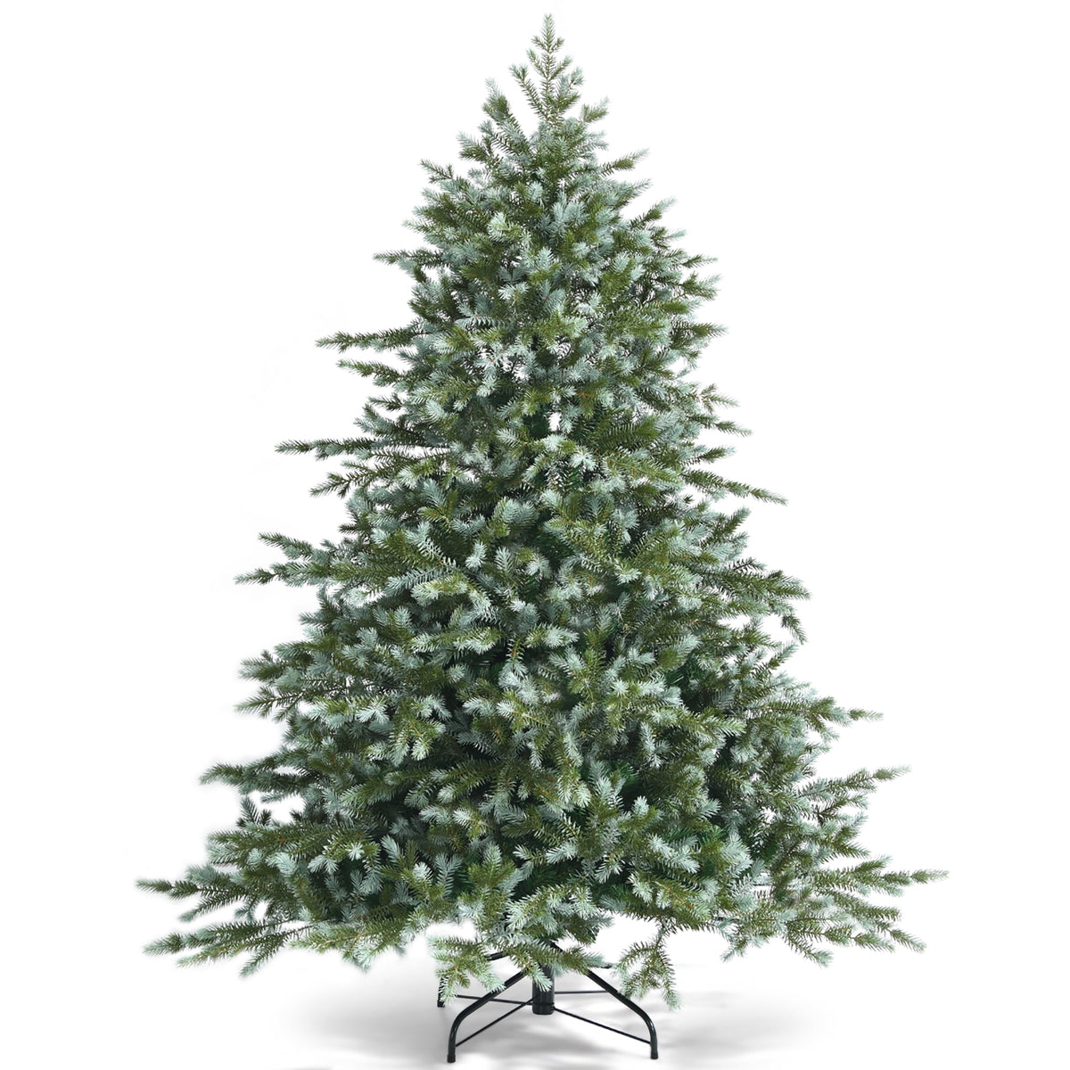 Costway 7ft Artificial Christmas Spruce Hinged Tree w/ 1260 Mixed PE & PVC Tips