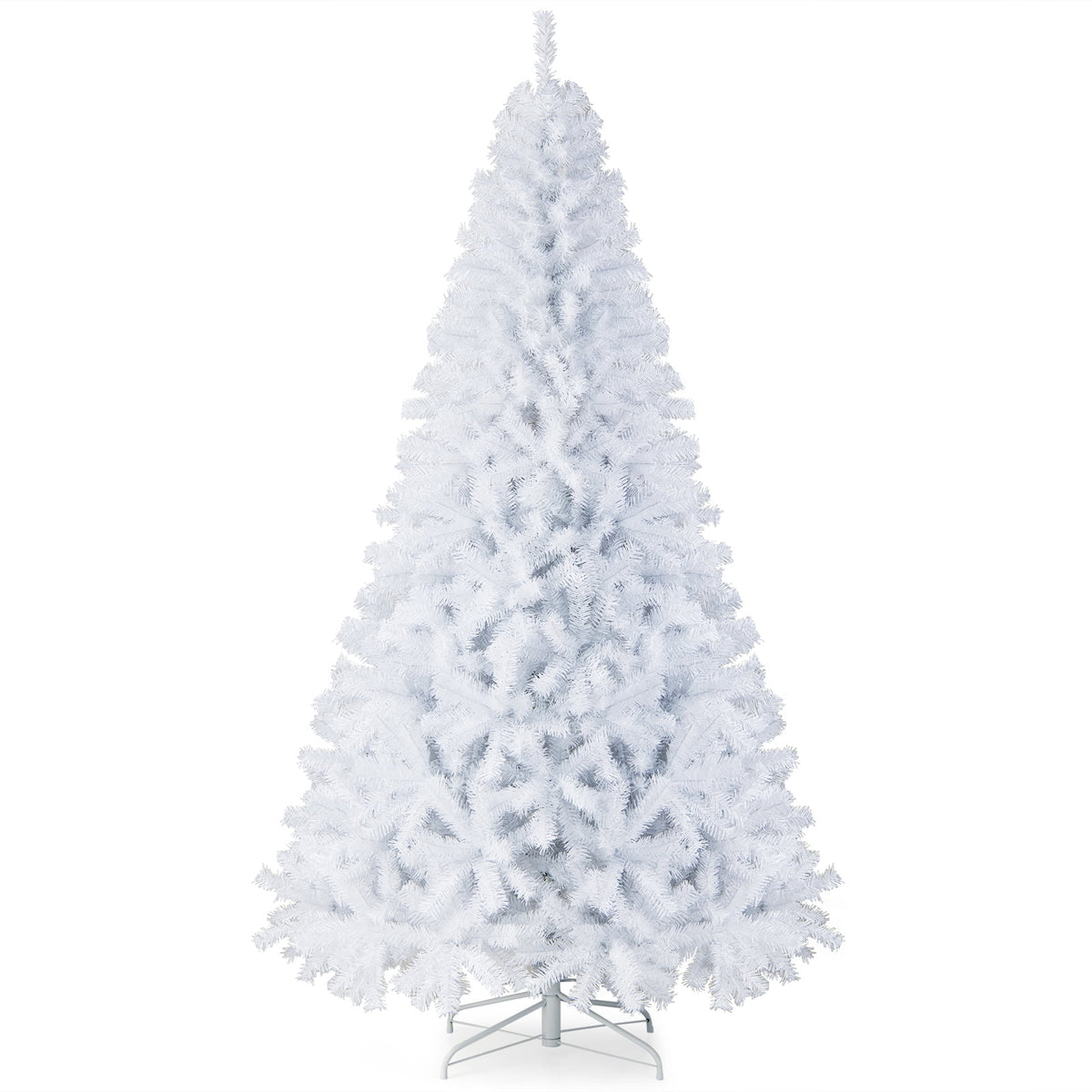 Costway 6 FT Unlit Christmas Tree Hinged with 1000 Branch Tips White