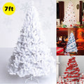 Costway 7Ft Artificial Xmas Tree Stand Christmas Decoration White